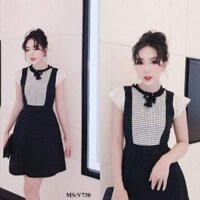 Váy yếm phối ren kẻ sọc 450k giảm còn 350k