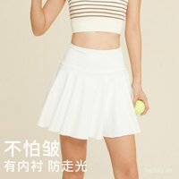 Váy yoga cho phụ nữ, váy xếp ly, chống lộ, váy cầu lông giả hai mảnh, váy thể thao chạy bộ, váy tennis