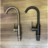 [VCR005] Vòi chậu rửa ( 2 đường nước nóng- lạnh ) Chất liệu inox , chắc chắn , tốt . Ống tròn to cong .