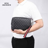 VCT41 Ví Khóa Vân Tay,Ví Khóa Số, Ví Nam Cầm tay, Clutch Cầm Tay Nam Da Bò Gucci