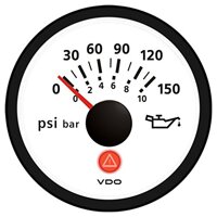 VDO Viewline 150 PSI/10 Bar Oil Pressure Gauge 12/24V - Use with VDO Sender