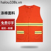 Vệ Sinh Áo Vệ Sinh Vệ Sinh Bảo Hộ Lao Động Polyester Cotton Nguyên Chất Áo Vest Đường Polyester Cotton Bảo Hộ Lao Động Phản Quang Vest Phản Quang