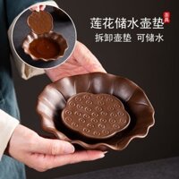 [Vệ sinh riêng biệt] Tấm lót nồi đất sét tím lớn có thể tháo rời Zhuni Bảo quản nước dễ dàng làm sạch Hộp đựng nồi nấu khô Phụ kiện Bộ trà Đế ấm trà 0403