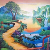 Vẽ tranh phong cảnh 3D gia đình tại Sơn Tây, Hà Nội - TT87LHAR