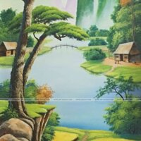 Vẽ tranh trên tường cảnh sơn thủy hữu tình tại KĐT Mỹ Đình, Hà Nội - TT131LHAR