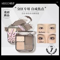 Veecci Bảng phấn bắt sáng tạo khối 4 ô Matte Hightlight & Contour Palette 1.5g * 2 + 2.5g * 2