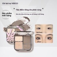 [VEECCI] Bảng phấn nén Contour 4 màu Má hồng dạng nén lâu trôi tự nhiên chống nước 9g