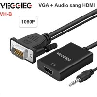 VEGGIEG VGA to HDMI & VGA Adapter with Audio Support VGA to HDMI VGA Splitter 1 in 2 Out