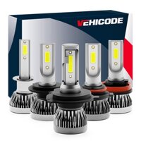 Vehicode 1 Cái H1 H4 H7 H11 9005 HB3 9006 HB4 Bóng Đèn Pha LED H3 H8 H27 881 H16 PS24W Đèn Sương Mù 6000K Trắng Siêu Sáng 12V Xe Máy Tự Động Đèn Pha Chùm Thấp Cao