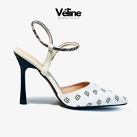 VÉLINE - Giày sandal cao gót 9cm kiểu mũi nhọn phối họa tiết SHASA