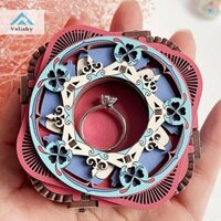 Velishy 3D Câu Đố Bằng Gỗ Cho Người Lớn DIY Gió Lên Hộp Nhạc Xếp Hình Chất Liệu Bộ Vintage Nhẫn Bảo Quản Món Quà Độc Đáo