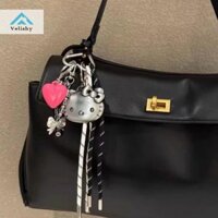 Velishy Sáng Tạo Sanrio Hello Kitty Retro Kim Loại Mini Tình Yêu Bỏ Túi Đồng Hồ Móc Khóa Hoạt Hình Dễ Thương Ba Lô Mặt Dây Chuyền Trang Trí Quà Tặng Bất Ngờ