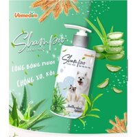 Vemedim Shampoo thảo mộc, sữa tắm cho chó, mèo với chiết xuất yến mạch, nha đam giúp bộ lông bóng mượt, chai 300ml
