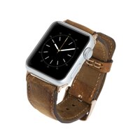 Venito Tuscany Leather Watch Band Compatible with Apple Watch 42mm 44mm - Watch Strap Designed for iwatch Series 1 2 3 4 5 6 (Antique Brown w/Rose ...