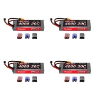 Venom 20C 2S 4000mAh 7.4V Hard Case LiPo Battery with Universal Plug (EC3/Deans//Tamiya) x4 Packs