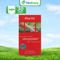 Venpoten hộp 30 viên - Viên uống hỗ trợ suy giãn tĩnh mạch chân - Sản phẩm chính hãng