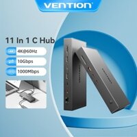 Vention 11 TRONG 1 USB C HUB Docking Station Monitor Dock USB 3.2 10Gbps 4K HDMI DP 60Hz RJ45 1000Mbps SD / TF Cho Laptop / Máy Tính