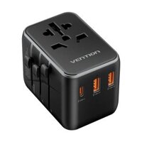 Vention 3-Port USB (C + A + A) Universal Travel Adapter (20W/18W/18W) Black ( FJE-B0 )