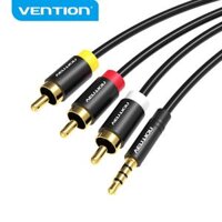 Vention 3.5mm to 3RCA AV Cable 1.5M Black Metal Type ( VAB-R07-B150 )