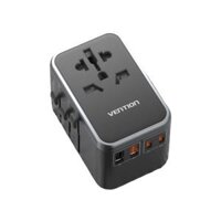 Vention 4-Port USB (C + C + A + A) GaN Universal Travel Adapter (65W/65W/60W/5W) Black ( FJF-B0 )