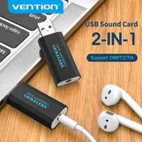 Vention Card Âm Thanh USB Sang 3.5 Mm Audiointerfa Adapter 2 Trong 1 USB Sang Tai Nghe Loa Cho Macbook Máy Tính Laptop PC Card Âm Thanh