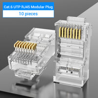 Vention Cat7 RJ45 Connector Cat7/6/5e STP 8P8C Modular Ethernet Cable Head Plug Gold-plated for Network RJ 45 Crimper Connectors LazadaMall