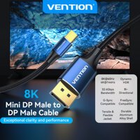 Vention Cotton Mini DP Nam Sang 8K HD Cáp Nhôm Xanh Loại Hợp Kim Cho Laptop PC TV và Chơi Game