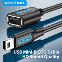 Vention Mini USB OTG Cable USB Mini-B Male to A Female OTG Cable Mini USB Connector OTG Adapter Cable For Tablet U disk Car Card Reader Game handle MP3 MP4 Mini USB 2.0 OTG Black Round Cable 15cm