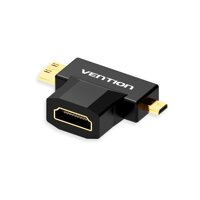 VENTION MiniMicro HD to HD Adapter 2 IN 1 HD Converter for Tablet TV Displayer and Projector Black