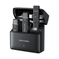 Vention USB-C 2-Pack Wireless Lavalier Microphone with Charging Case Black Type ( NCAB0 )