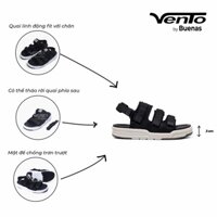 Vento Sandal nam nữ chính hãng quai ngang 1001 đen trắng 02 giày dép quai hậu nữ nam học sinh đế cao 3 phân HAN