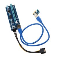 Ver009S Pci Express 6 Pin To Sata 1X 16X Usb 3.0 Extender Adapter Led Btc Mining