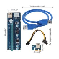 Ver009S Pci Express 6 Pin To Sata 1X 16X Usb 3.0 Extender Adapter Led Btc Mining