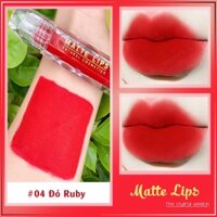 [VER.2 - M04] Son Đỏ Ruby MATTE LIPS - The Crystal Version, thiên nhiên dưỡng mềm môi và kháng nước cực tốt