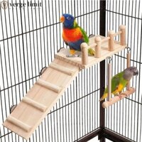 Verge LIMIT Bird Perches Platform, Thang leo chim bằng gỗ tự nhiên, Phụ kiện lồng vẹt Bền bỉ Vui nhộn Vẹt Lồng Đồ chơi Bộ đồ chơi cho thú cưng Parakeet