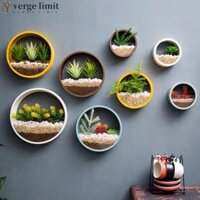 Verge LIMIT Chậu hoa tròn Đơn giản Trang trí tường Phòng Giỏ treo trong nhà Màu xanh lá cây thì không đục lỗ Bình thủy canh