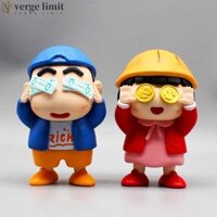 Verge LIMIT Crayon Shin-Chan Anime Hình, Bộ sưu tập Mô hình búp bê phong phú Chibi Maruko-Chan vui nhộn, Đồ trang trí để bàn Phong phú Kawaii 13cm Shin-Chan PVC Model Trang trí xe hơi