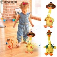 Verge LIMIT Đồ chơi sang trọng Vịt điện, Ghi âm âm nhạc Búp bê sang trọng Vịt nhảy múa, Động vật biết nói Sạc USB 33cm Hát Đồ chơi vịt nhảy múa Quà tặng sinh nhật