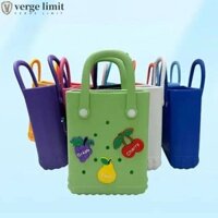 Verge LIMIT Phim hoạt hình Túi xách đầy màu sắc, Túi đi biển mùa hè màu kẹo Mini, Túi điện thoại Túi xách EVA chống nước chống cát giải trí có lỗ du lịch