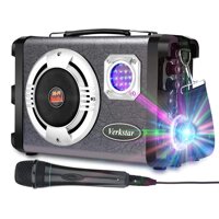 Verkstar Karaoke Machine Portable PA System Rechargeable Wireless Bluetooth Speaker for Kids Adults with Disco Ball & Wired Microphone Suitable for...