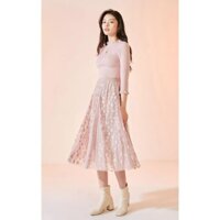 Vero Moda Chân Váy Midi Xếp Tầng Đan Dây Giữa Eo Lưới Xuyên Thấu Chấm Bi Cho Nữ 32111G001