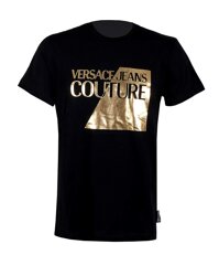 Versace Jeans Couture 100% Cotton Oversized Split Foil Logo Short Sleeve T-Shirt- for Mens