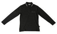 Versace Jeans Couture Black 100% Cotton Long Sleeve Polo Shirt- for Mens