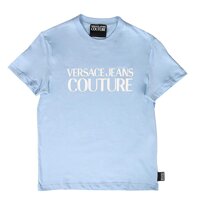 Versace Jeans Couture Light Blue 100% Cotton Oversized Logo Short Sleeve T-Shirt-L for Mens