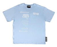 Versace Jeans Couture Light Blue 100% Cotton Short Sleeve T-Shirt-M for Mens
