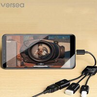 Versea 3 in1 Micro OTG Cổng USB Phím Chuột Game Cáp Cho Máy Tính Bảng Android Đen