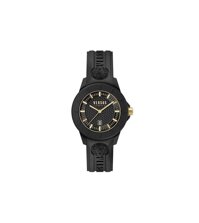 Versus by Versace Men's Tokyo R Stainless Steel Quartz Watch with Silicone Strap, Black, 20 (Model: VSPOY3219)