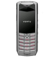 VERTU ACSENT KNURLED TITANIUM, BLACK AND RED LEATHER