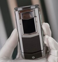 Vertu Constellation Ayxta bàn phím nắp gập da bê nâu