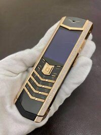 Vertu Signature S Yellow Gold Full Pave Baguette Diamonds
